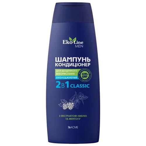 Шампунь-кондиціонер Eko Line Men з ефектом охолодження для всіх типів волосся 2в1 400мл