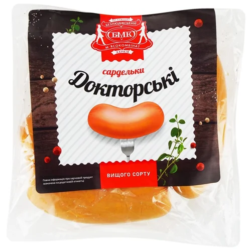Сардельки БМК Докторські вищого сорту