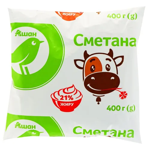 Сметана Ашан 21% 400г