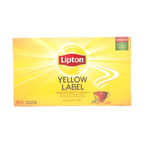 Чай чорний Yellow Label Tea Lipton к/у 50х2г