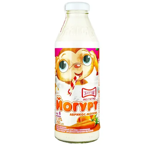 Йогурт Злагода Малятко Абрикос-Морква вітамінізований для дітей з 8 місяців 2.8% 200г