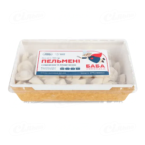 Пельмені «Лавка Традицій» «Баба Peredala» зі свининою та яловичиною, 500г