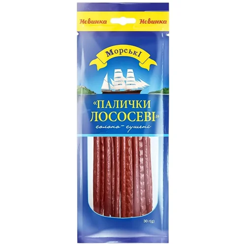 Палички лососеві Морські солоно-сушені 30г