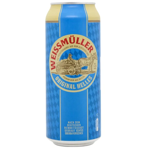 Пиво WeissMuller Original Helles світле фільтроване 5,3% 0,5л