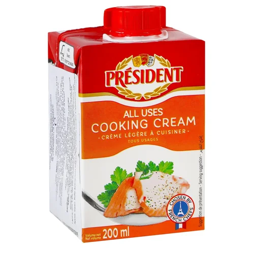 Вершки President кулінарні ультрапастеризовані 18% 200г