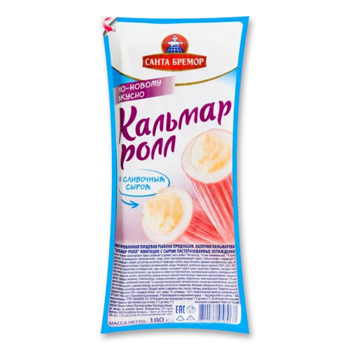 Кальмарові Палички З Сиром Кисломолочним, В/К, 180г