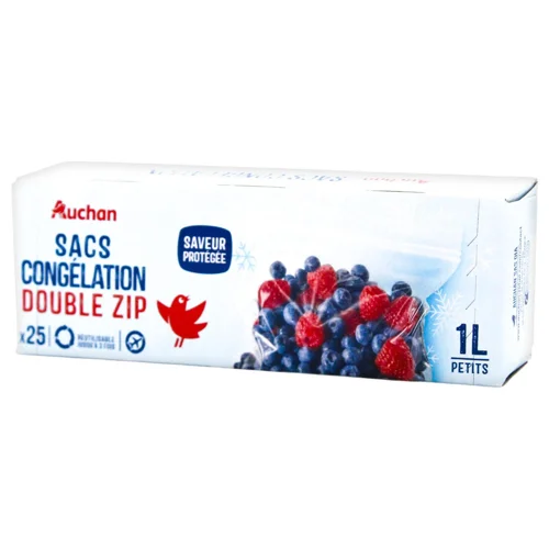 Пакети Auchan для заморожування зіпер 1л 25шт