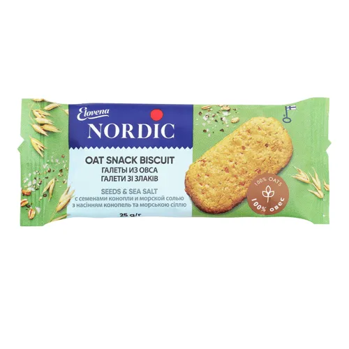 Галети зі злаків з насінням конопель та морською сіллю Nordic м/у 25г