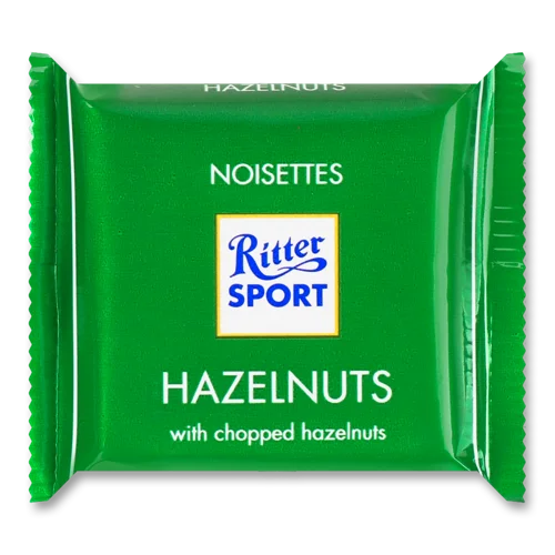 Шоколад Ritter Sport Молочний З Подрібненим Фундуком, в/ґ, 100г