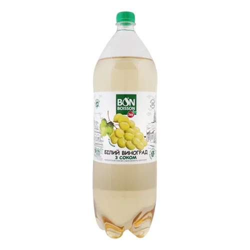 Напій безалкогольний сильногазований з соком Білий виноград Бон Буассон 2л