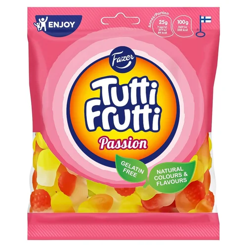 Цукерки Fazer Tutti Frutti Passion жувальні 120г