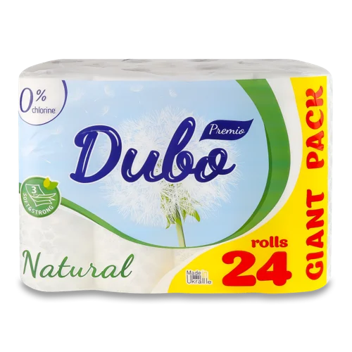 Туалетний Папір 3-Шаровий Natural Premio Диво, 24 шт