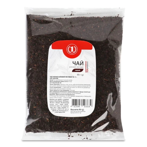 Чай Чорний Байховий Листовий Вищого Ґатунку ТМ '1', 90г