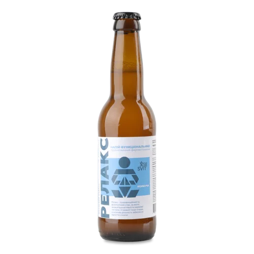 Напій Безалкогольний Функціональний Пробіотичний Ферментований Релакс Комбуча Збагачена Vsesvit с/пл, 0.33л