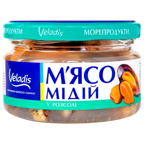 Мідії Veladis в розсолі 200г