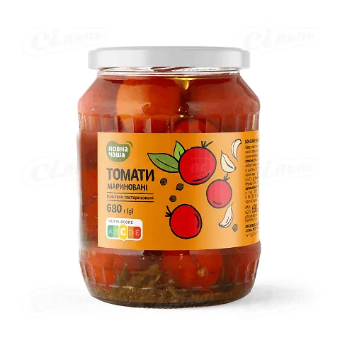 Томати «Повна Чаша»® мариновані пастеризовані, 680г