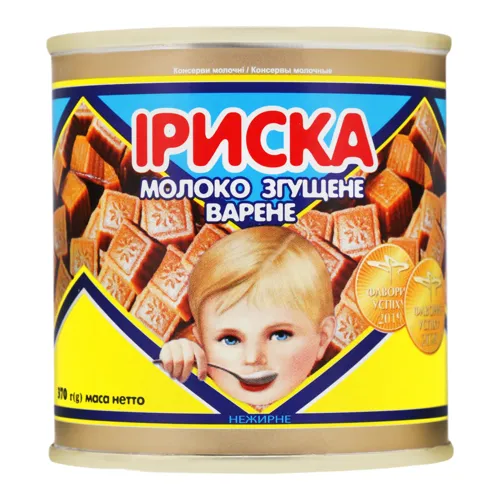 Молоко згущене варене нежирне Іриска Первомайський МКК з/б 370г