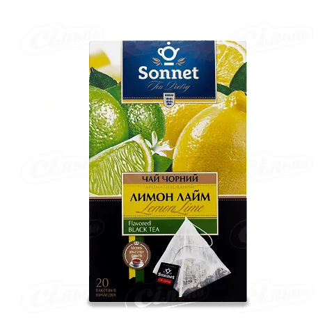 Чай чорний Sonnet Лимон-лайм, 20*2г