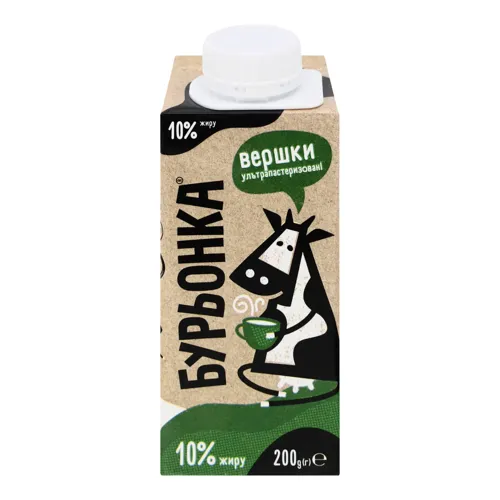 Вершки 10% ультрапастеризовані Бурьонка т/п 200г