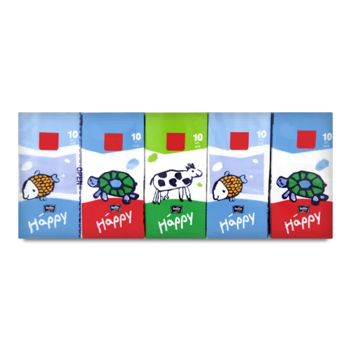 Платочки Носові 3-слойні Happy Bella Baby, Вищого ґатунку, 10 шт