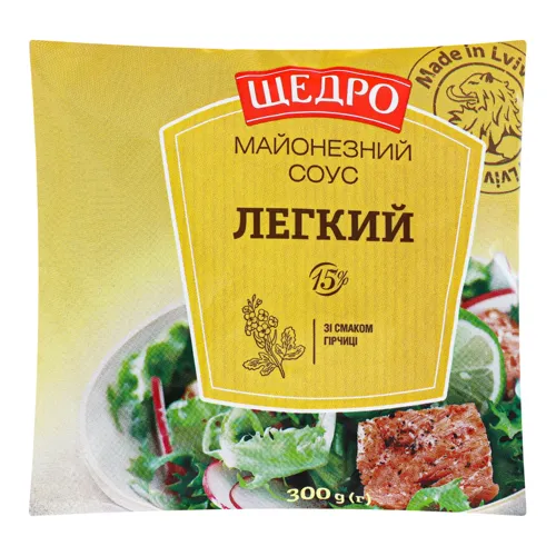 Соус майонезний 15% Легкий Щедро м/у 300г
