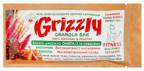 Батончик гранола Grizzly Dr.Granola м/у 30г