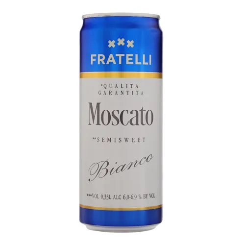 Напій винний 0.33л 6-6.9% білий напівсолодкий Bianco Moscato Fratelli з/б