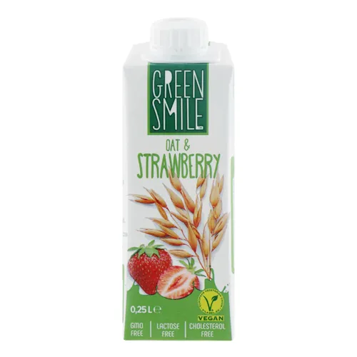 Напій вівсяний 1.5% ультрапастеризований Oat&Strawberry Green Smile т/п 0.25л