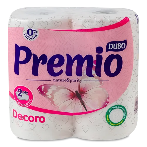 Туалетний Папір 2-Шаровий Pink Decoro Premio Диво, 150 Листів, 4шт