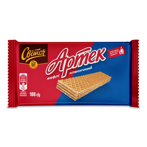 Вафлі Класичні Артек Світло м/у 188г, в/ґ
