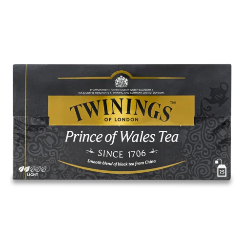 Чай Чорний Twinings Принц Уельський, в/ґ, Картонна Упаковка, 25 Шт.