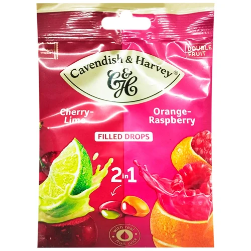 Льодяники Cavendish & Harvey Вишня-лайм та апельсин-малина 75г
