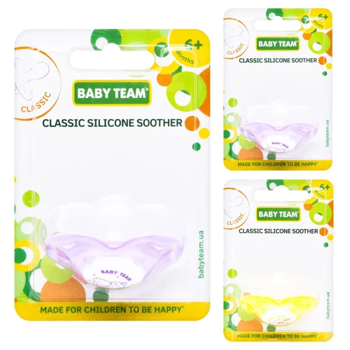 Пустушка Baby Team силіконова класична 6міс+