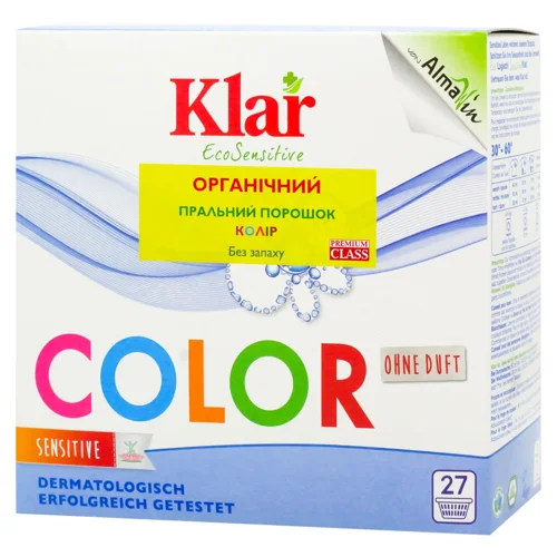 Пральний порошок Klar Eco Sensitive Color органічний 1,375кг