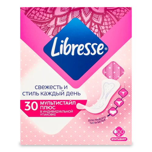 Гігієнічні Прокладки Щоденні Мультистайл Плюс Libresse, 30шт