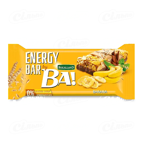 Батончик злаковий «Bakalland» банан в шоколадній глазурі, 40г