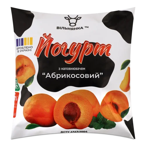 Йогурт Абрикосовий Вільнянка 1.5% натуральний, м/у 400г