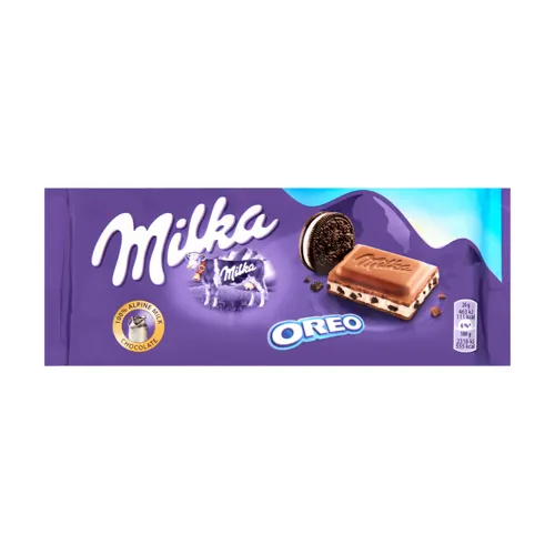 Шоколад молочний з молочною начинкою зі смаком ванілі та шматочками печива Oreo Milka м/у 100г