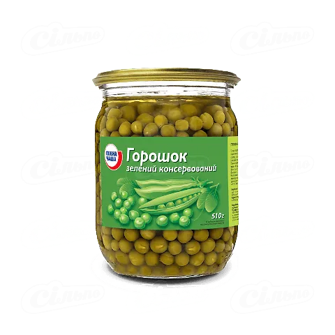 Горошок зелений «Повна Чаша»® консервований, 510г