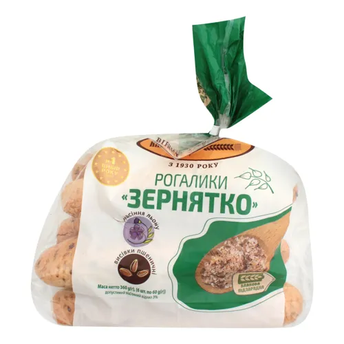 Рогалики Зернятко Київхліб м'які упаковка 360г