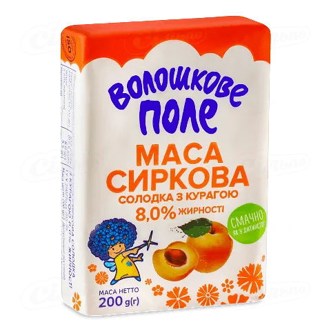 Маса сиркова «Волошкове поле» з курагою 8%, 200г