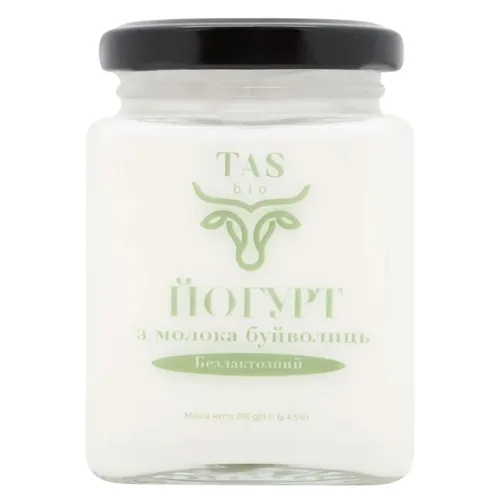 Йогурт TASbio з молока буйволиць безлактозний 200г