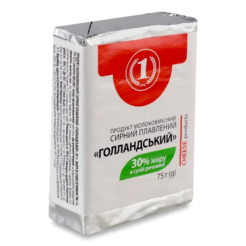 Сир Плавлений Голландський 30% №1 м/у, 75г