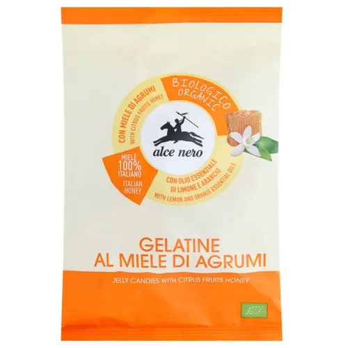 Цукерки Alce Nero желейні зі смаком цитрусових та меду органічні 100г