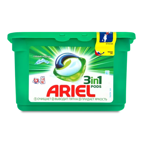 Пральний Гель Ariel СМЗ Рідкий В Розчинних Капсулах Гірське Джерело, 13*27г