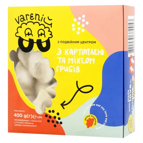 Вареники Vareniй з картоплею та міксом грибів 400г