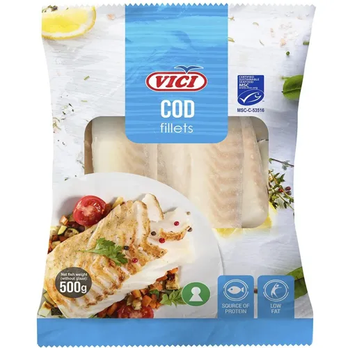 Філе тріски Vici без шкіри заморожене 500г
