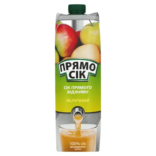 Сік яблучний неосвітлений ПрямоСік т/п 0.95л