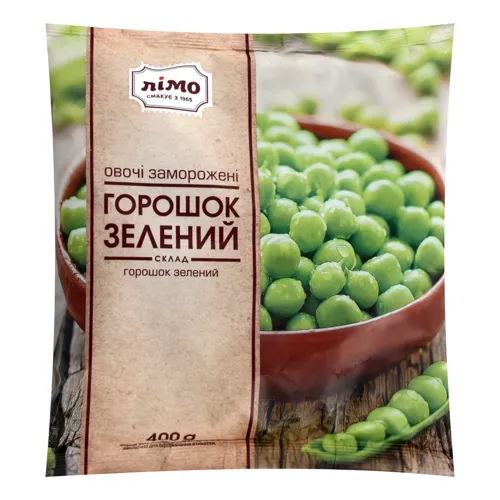 Горошок зелений заморожений Лімо м/у 400г