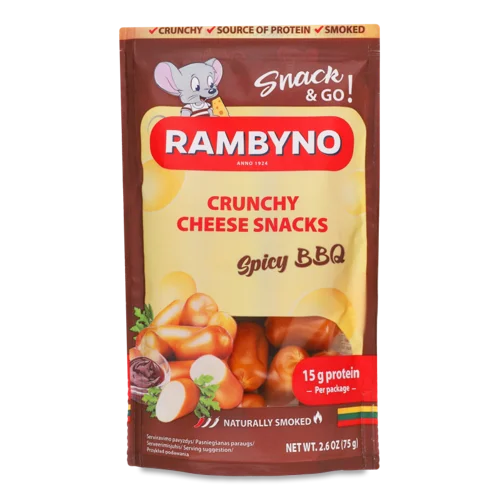 Сир Плавлений Вищого Ґатунку 45% Копчений Spicy BBQ Rambyno, 0.075кг